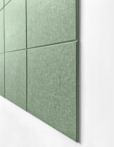 Bulletin Board Alternative - 6 Pack Felt Wall Tiles with Safe Removable Adhesive Tabs - Home Office wall décor - Forest Green - color: Forest Green, size: 6 Panels