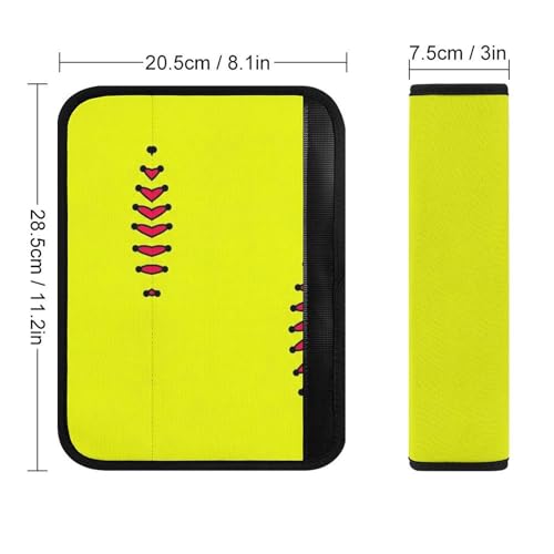 2 Piece Soft Padded Seat Belt Shoulder Pad for Adult Use, All Vehicles, Softball Yellow Automotive Seat Belt Protector, Easy Install (No Tool) - color: Pattern 1197