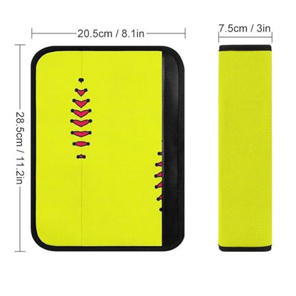 2 Piece Soft Padded Seat Belt Shoulder Pad for Adult Use, All Vehicles, Softball Yellow Automotive Seat Belt Protector, Easy Install (No Tool) - color: Pattern 1197