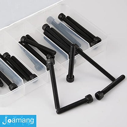 M5 x 40mm 45mm 50mm 55mm 60mm Hex Socket Head Cap Screws Bolts, 12.9 Grade Alloy Steel, Black Oxide Finish, Metric Allen Drive, Fully Threaded, Assortment Kit 25Pcs - size: Socket M5x40-60 mm