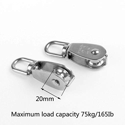 10 Pcs M20 Single Pulley, Stainless Steel Wire Rope Crane Pulley Block | M20 Lifting Crane Swivel Hook Single Pulley Block Hanging Wire Towing Wheel - style: 10 Pack M20 Single