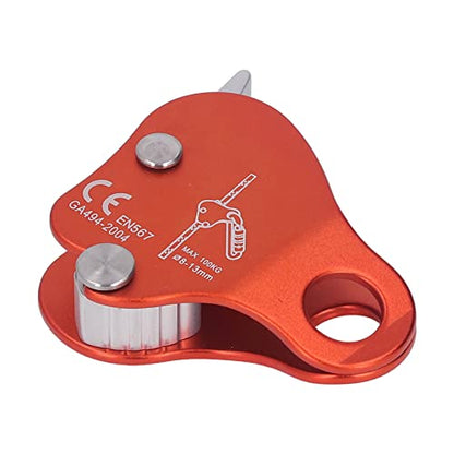 Bnineteenteam Climbing Rope Grab Aluminum Alloy Self Locking Stopper for Outdoor Mountaineering and Rock Climbing, 1 Pack - color: Orange