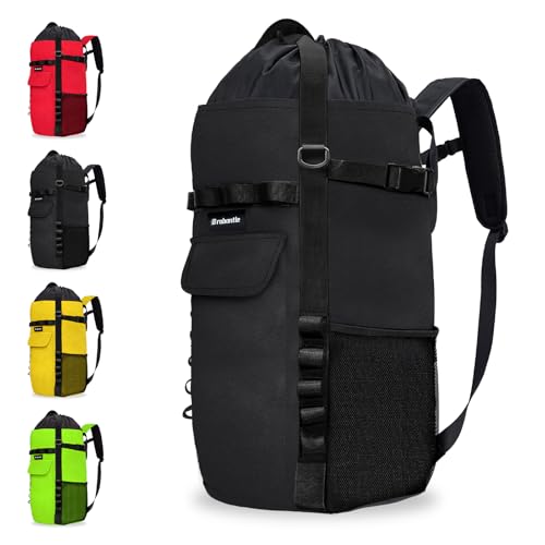 Climbing Rope Bag,Large Capacity Arborist Rope Storage Bag,Waterproof Oxford Tree Rock Climbing Rope Backpack,Outdoor Climbing Gear Storage Bag with Hand Straps - color: Black