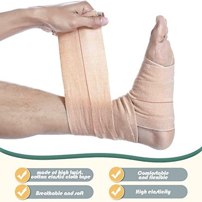 BBTO 4 Rolls Elastic Tape Adhesive Elastic Tape Self Adhesive Bandage Wrap Flexible Stretch Bandages for Sports Ankle, Knee and Wrist Sprains Animal Pets, 5 Yard(2 Inch in Width) - size: 2 Inch in Width