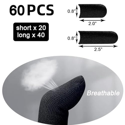 HALLEAST 60 Pieces Finger Sleeves for Bowling, Disposable Bowling Thumb Sleeves Anti-Sweat Breathable Protector Seamless Lightweight Anti-Skid Glove for Right Hand & Left Hand - size: Small