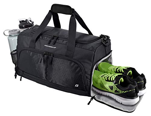 Ultimate Gym Bag 2.0: The Durable Crowdsource Designed Duffel Bag with 10 Optimal Compartments Including Water Resistant Pouch - color: Black, size: Medium (20")