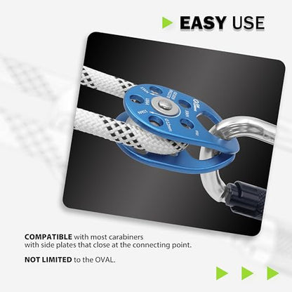 GM CLIMBING Swing Cheek Micro Pulley 30kN CE UIAA Certified - color: Ball Bearing | Blue-Pack of 2