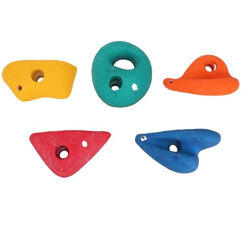 5Pcs Rock Climbing Holds, Colorful Rock Wall Climbing Kit DIY Wall Grip Kits with Mounting Hardware, for Outdoor Indoor Playground, Middle Size