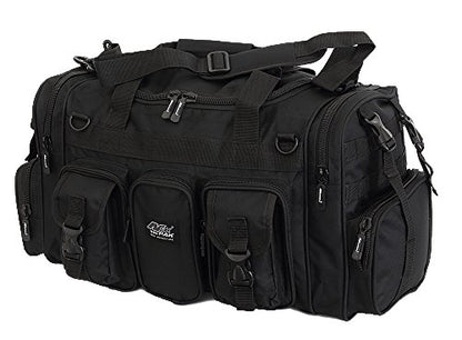 NPUSA Mens Large 22" Inch Black Duffel Duffle Military Molle Tactical Gear Shoulder Strap Travel Bag - color: Black