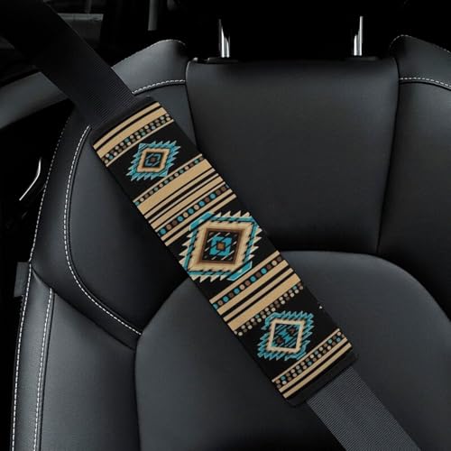 2 Pack Southwestern Tribal Animal Geometric Pattern Car Seat Straps Shoulder Pads Soft Padded Shoulder Harness Cover for Adult Use, Stroller Pushchair High Chair, Pressure Relief - color: Pattern 1054