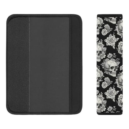 1 Pair Dark Floral Skeleton Gothic Skull Seat Belt Shoulder Pad Soft Padded Seat Belt Cushion for Adult Use, Stroller Pushchair High Chair, Pressure Relief - color: Pattern 747