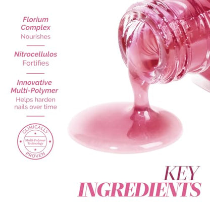 LONDONTOWN Sheer Strength Nail Blush - 2-in-1 Tinted Nail Hardener Strengthening Treatment With Jelly Finish - color: Hibiscus