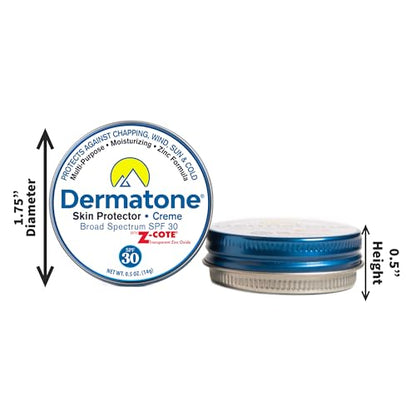 Dermatone Skin Protector w/Zinc | Skin Balm for Face & Lips | Barrier Cream for Sun, Wind & Cold | SPF 30 Zinc Sunscreen | Moisturize, Heal & Repair Dry Skin, 0.5 oz - size: 0.5 Ounce (Pack of 1)