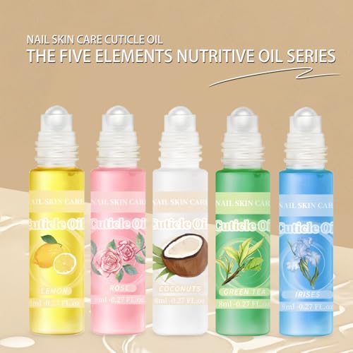 5pcs Cuticle Oil Roller Nourishing Moisturizing Roll On Cuticle Oil for Convenient Portable Nail Rollerball for On the Go Hydration and Care - color: 5pcs