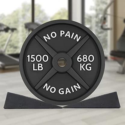 Squat Wedge for Easier Squats: 2-Pack Non-Slip Blocks with Guides | Improve Knees Ankles Mobility for Split Squats Weightlifting Deadlift Fitness Enthusiasts Home Exercisers Daily Workout