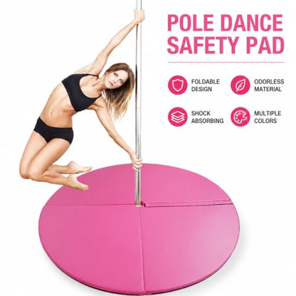 Pole Standard Dance Mat - Foldable Crash Mat, Portable Safety Round Dancing Cushion, Foldable Stripper Pole Crash Pad for Home Studios, Yoga, Gym - size: 150*5cm/59.1*2in