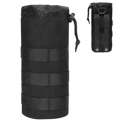 Azarxis Molle Pouches, Tactical Compact EDC Small Utility Pouch Waist Bags Sundries Storage Admin Organize Gear Gadget for Military Backpack - color: #08 Black - Water Bottle Pouch