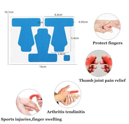 Precut Kinesiology Tape for Thumb, 30 PCS Self Adhesive Thumb Protecting Tape Big Toe Straps, Elastic Athletic Tapes, Breathable Latex-Free Tapes Finger Toe Patches for Joints Muscle Support (Black) - color: Black