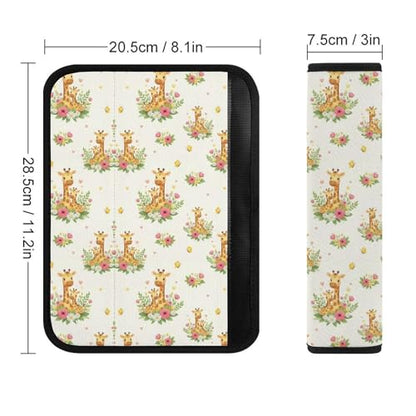 2PCS Universal Fit Car Seat Belt Pad for Kids, Most Cars, Cute Giraffe Flower Seat Belt Cushion, Shock Absorption - color: Pattern 958
