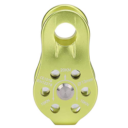 20KN Small Rope Pulley, Rock Climbing Pulley with Ball Bearings for Rock Climbing, Traction, Transportation, and More - color: Green