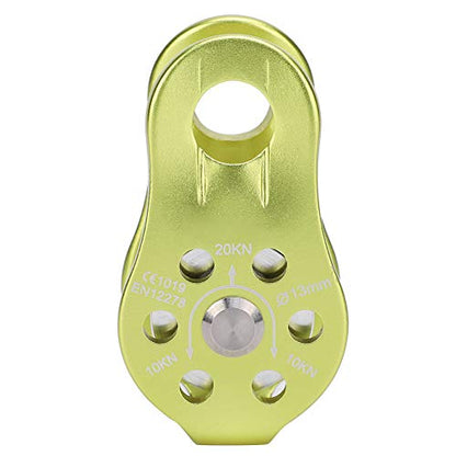 20KN Small Rope Pulley, Rock Climbing Pulley with Ball Bearings for Rock Climbing, Traction, Transportation, and More - color: Green