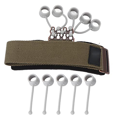 TARSHYRY Finger Strengthener, Silicone Finger Exerciser with Adjustable Wrist Strap, 6 Resistance Levels for Fingers Flexion Extension Training, Hand Grip Strength Trainer for Rock - color: #611