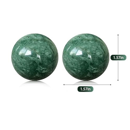 Traditional Chinese Baoding Balls, Marble Health Exercise Stress Relief Balls, Dark Green, 2-Piece Set (Dark Green, Small-1.38") - color: Dark Green, size: Small-1.38"