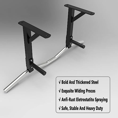 Fitness Equipment Ceiling Steel Fitness Horizontal Bar, Pull Up Bar Wall Mounted Chin Up Bar, Home Gym Strength Training Bar, Load 660 LBS