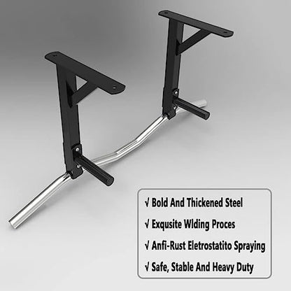 Fitness Equipment Ceiling Steel Fitness Horizontal Bar, Pull Up Bar Wall Mounted Chin Up Bar, Home Gym Strength Training Bar, Load 660 LBS