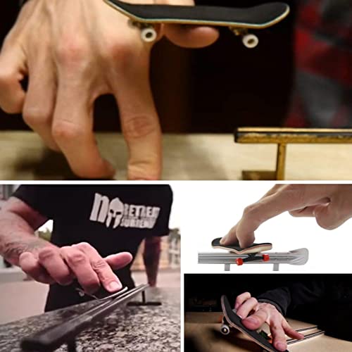 Combort 1Pc Finger Skateboards Fingerboards Sets, Maple Wooden+Alloy Fingerboard Finger Skateboards with Box Reduce Pressure Kids Gifts(White)