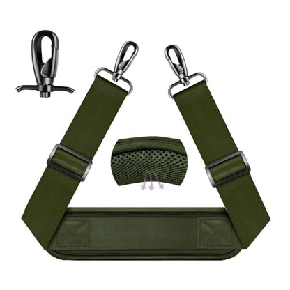 ZINZ 75" Shoulder Strap with Fixed Pad and Dual Balanced Buckles，Army Green - color: Army Green