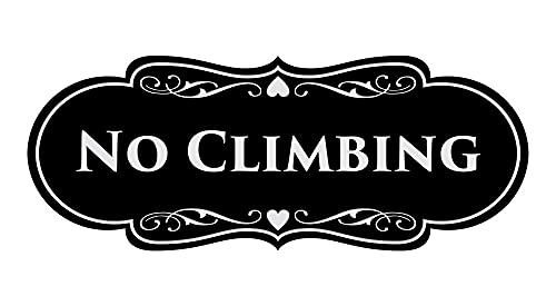Signs ByLITA Designer No Climbing (Black/Silver) - Small - color: Black / Silver, size: 2 x 5" - Small (1 Pack)
