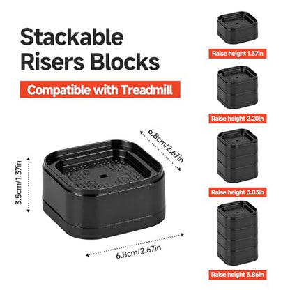 4-Pack Treadmill Incline Riser Blocks - color: Black