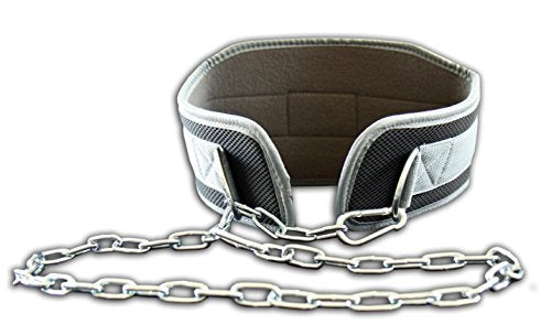 Weighted Belt with Chain, For Pullups, Dips, Weight Lifting, Powerlifting, & Cross Training - color: Grey
