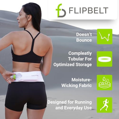 FlipBelt Classic Running Belt, Phone Holder for Running, Money Belt Pouch - color: Black, size: Extra Small
