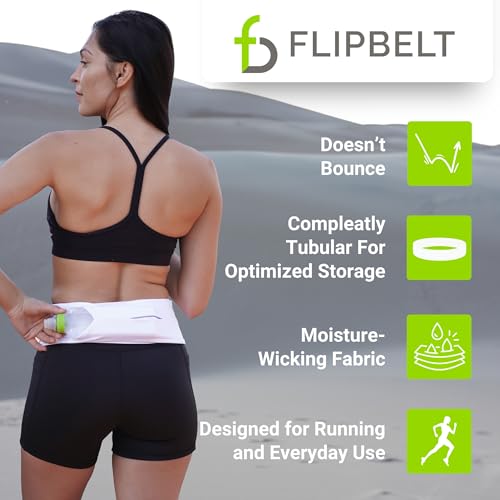 FlipBelt Classic Running Belt, Phone Holder for Running, Money Belt Pouch - color: Neon Green, size: Small