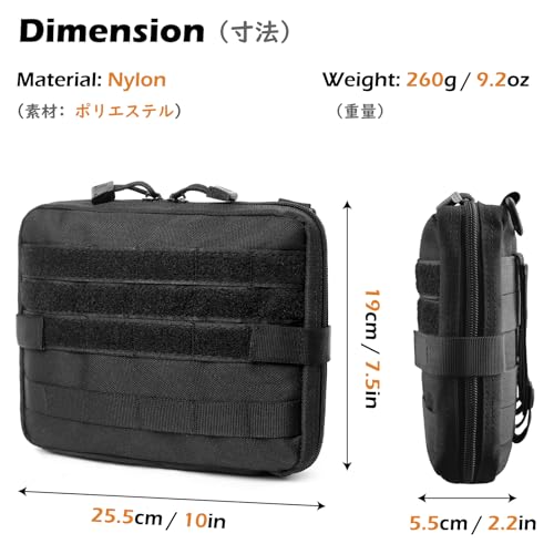 Molle Pouches Tactical Admin EDC Gear Utility Pouch Waist Bags for Small Tool Horizontal Modular Organization - color: 04 Black
