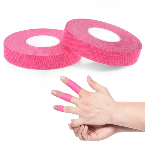 2 Rolls Pink Climbing Tape, 0.6-Inch x 32-feet Athletic Tape for Fingers, Hands, & Toes, Extra Strong Adhesive, Rock Tape, Sports Tape for Outdoor Sports Climbing Football - color: Pink