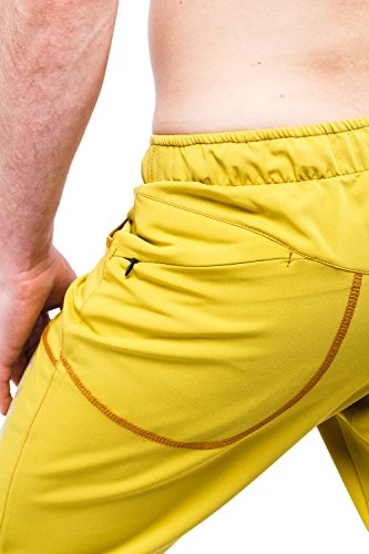 Ucraft "Xlite Rock Climbing Bouldering and Yoga Knickers ¾ Men's and Women's Capri Pants. Lightweight, Stretchy, Breathable - color: Yellow, size: Small