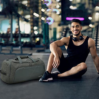 G4Free 45L/60L 3-Way Duffle Backpack Gym Bag with Wet Pocket & Shoes Compartment Sports Travel Weekender Overnight Duffel Bag | with Wet Pocket, Weekender Overnight Duffel Bag, Grey - color: Grey, size: 60L