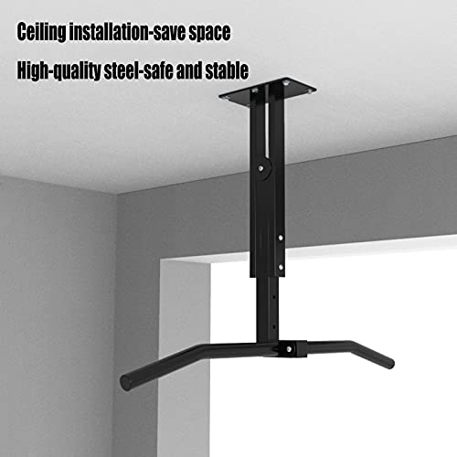 Pull Up Bars Wall-Mounted Ceiling Chin Up Bar， Height-Adjustable Steel Fitness Horizontal Bar， Safe Load 300kg，