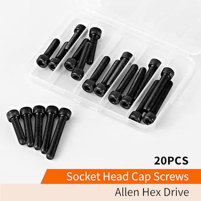 M8 x 30mm 35mm 40mm 45mm 50mm Hex Socket Head Cap Screws Bolts 12.9 Grade Alloy Steel Metric, Black Oxide Finish, Allen Socket Drive, Machine Fully Threaded, Assortment Kit 25PCS - size: M8 x 30/35/40/45/50mm (20PCS)