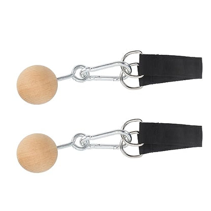 CHICIRIS Wooden Pull Up Balls, Rock Climbing Holds Training Set Arm Strength Trainer with 304 Stainless Steel Hook and Loop, for Home Gym Workout