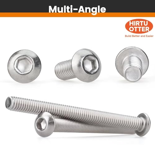 M2.5 x 4mm 100 Pcs Button Head Socket Cap Screws, 304 Stainless Steel (18-8), Fully Threaded, Bright Finish, Allen Hex Drive, Includes Hex Wrench, for Furniture, DIY, 3D Printing - size: M2.5 x 4mm-100 PCS