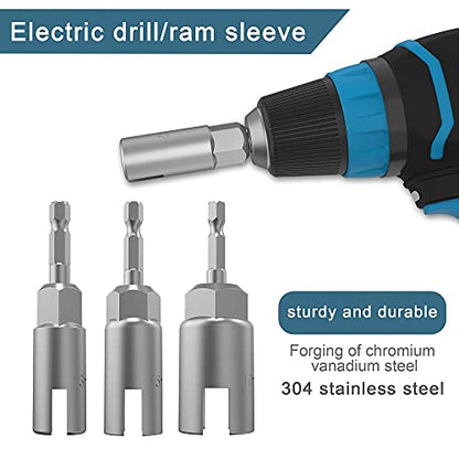 1/4" hex Shank nut Driver Power Wing nut Drill bit Socket Tool Drive kit | slotted wing nut drill sleeve wrench wrench kit, panel nut screw eye C-shaped hook bolt （13mm15mm17mm - size: 3 Pack 3 Size 13mm,15mm,17mm