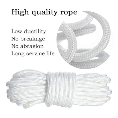 Cable Pulley Block Stainless Steel Swivel with 32FT Rope and Hook,for Garage,Attic,Kayak,Deer Hanging,Gym Equipment,550LB Lifting, 2 Pack