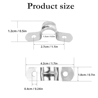500 PCS 1/2 Inch Stainless Steel Rigid Pipe Strap, M12 Conduit Clamps, U Bracket Mounting Clamps with Two Hole, U Tube Pipe Clamp for Chemical Industry, Commercial - size: 500 PCS 1/2 Inch