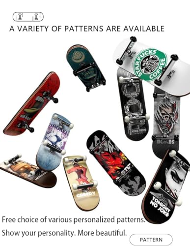 Wooden, pro Fingerboard 29mm Mini handboard、Premium Fingerboard Ideal for Dexterity maneuvers (Breakfast) - color: Breakfast