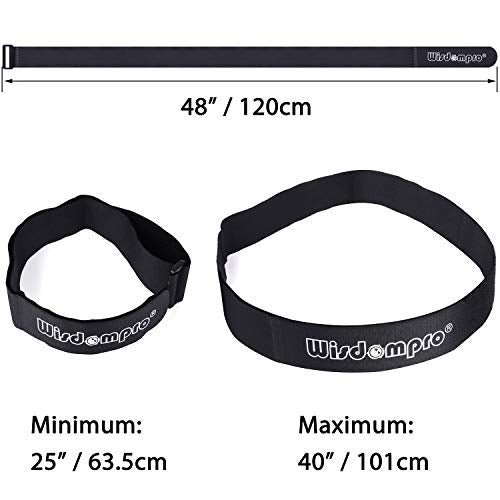 Wisdompro Extra Large 4 Pack 2x48" Hook and Loop Tie Down Straps Heavy Duty | Durable Nylon, Reusable, Long, Wide, Black, Functional, Adjustable Fastening Cinch Strap Cable Cord for Home, Office, Outdoor - size: Extra Large 4 Pack, 2 x 48 Inch