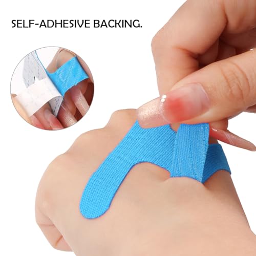 Kinesiology Tape for Fingers, 40 Pcs Elastic Cotton Precut Finger Tape for Fingers Pain Relief, Hypoallergenic & Breathabe, Latex-Free Finger Protectors, 4 Colors